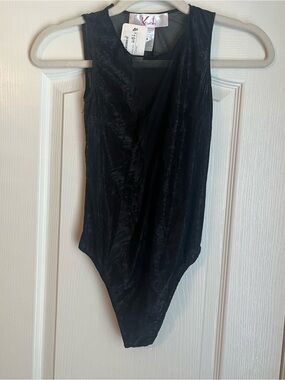Krush Black Textured Womens' One-Piece Bodysuit